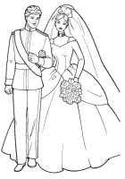 A coloring page of princess